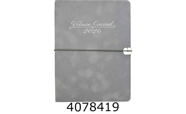 Щоденник А5 дат. 2026р. Buromax  VELOUR шт. шкіра світло-сірий (20) BM.2134-20