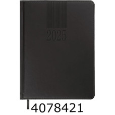 Щоденник А5 дат. 2026р. Buromax CODE чорний штуч. шкіра/поролон (20) BM.2142-01