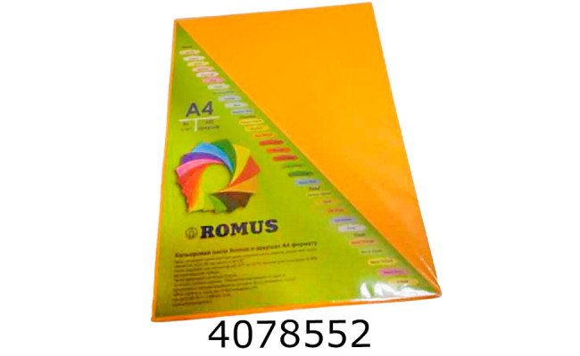 Папір кольор. А4 80г/м2 100 арк. неон. помаранч. Neoor R50690