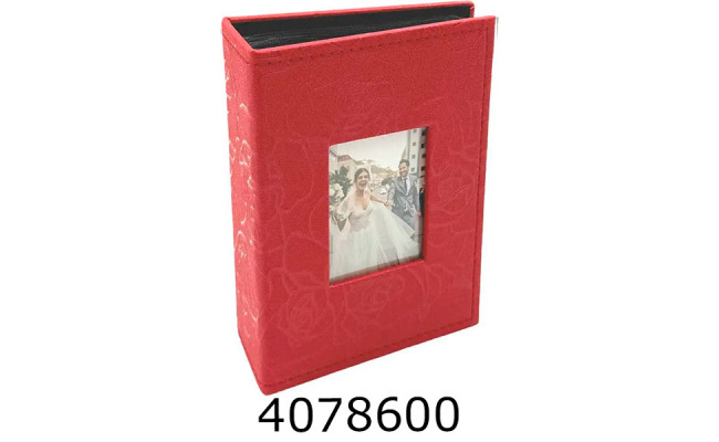 Ф/а 100ф. 10*15см РР46100-1 (рамка шкіра тисн. квіти)(48) червоний 46100-1