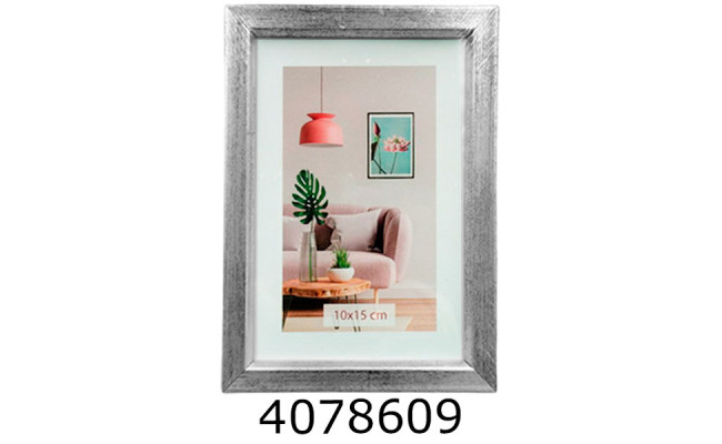 Фоторамка пластик 10*15/12 SA (срібна з ніжкою)(_) SA1511-18123