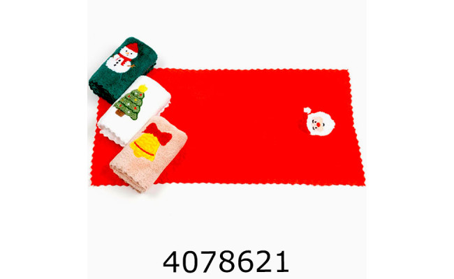 Набір рушників новорічних мікрофібра 10 шт З Новим Роком 25*50 см ціна за 10 шт TL-98-888-1000