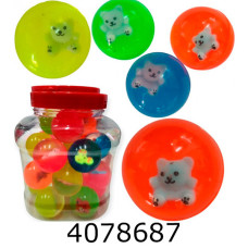Мяч гумовий пригун 4.5см в банці з іграшкою (30) 25-195