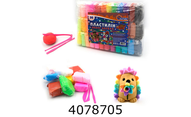Пластилін повітряний 36 кол. * 12г + стеки (34SL7712-36) (60)