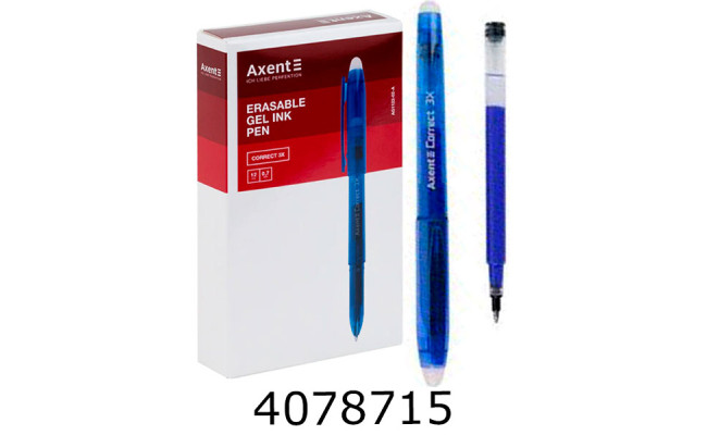 Ручка пише-стирає Axent Correct 3Х синя 07мм (12/144) AG1122-02-A