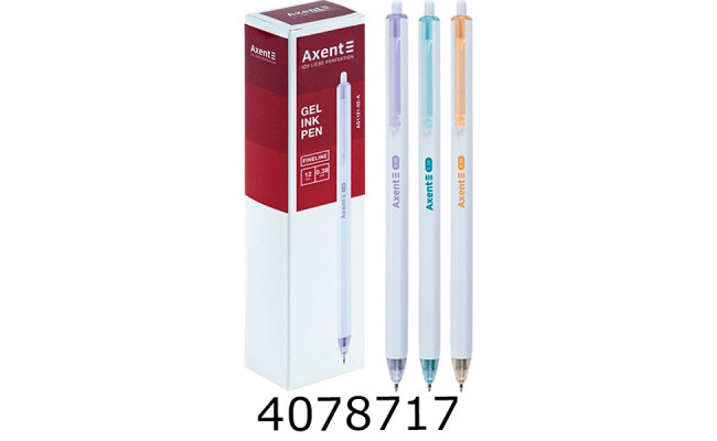 Ручка гелева авт. Axent Fineline синя 038мм (12) AG1121-02-A