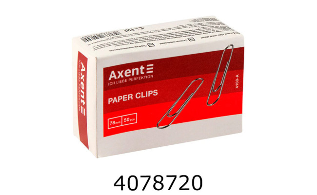 Скріпки 78мм 50шт. круглі нікельовані Axent (20) 4103-A