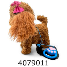 Собачка м'яка іграшка муз. ходить співає рухає язичком Тойпудель 30см в кульку