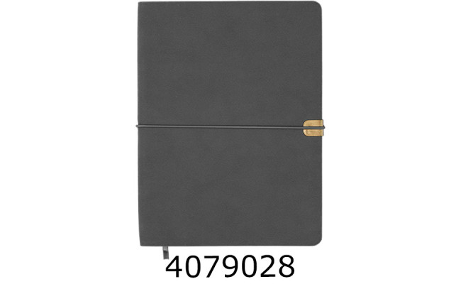 Щоденник А5 недат. Buromax BEST обкл.штучна шкіра сірий на гумці BM.20190-09