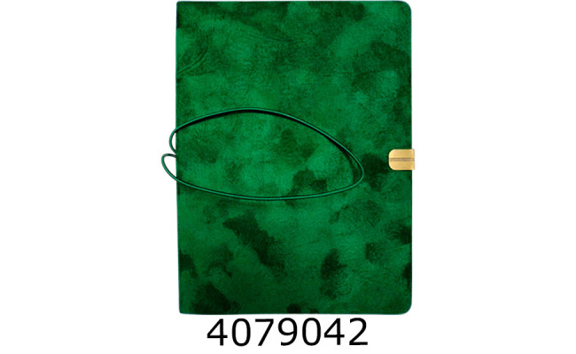 Щоденник А5 недат. Buromax VELOUR штучна шкіра зелений BM.20770-04