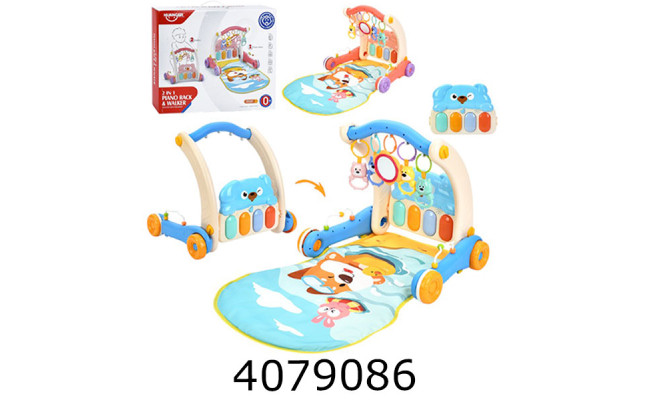 Ходунки - каталка  муз. з килимком для немовля (12) HE0612-HE0613