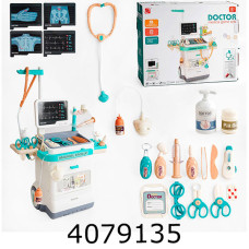 Лікарський набір в коробці на візку муз. світ. 26пред.  465-265-115см (12) 660-90