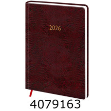 Щоденник А5 дат. 2026р. Поліграфіст Cryluxe 176 арк. лін. обкл. баладек бордовий (10) 240-P-1321