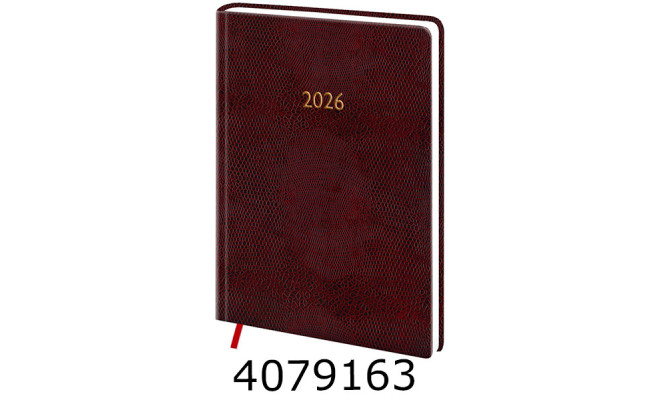 Щоденник А5 дат. 2026р. Поліграфіст Cryluxe 176 арк. лін. обкл. баладек бордовий (10) 240-P-1321