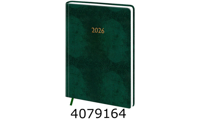 Щоденник А5 дат. 2026р. Поліграфіст Cryluxe 176 арк. лін. обкл. баладек зелений (10) 240-P-1340