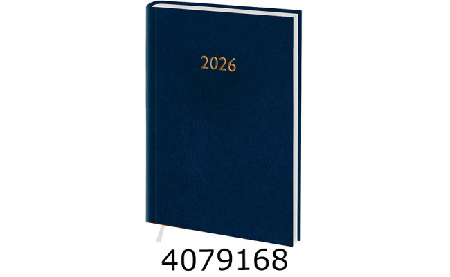 Щоденник А6 дат. 2026р. Поліграфіст Macanet 160 арк. шт. шкіра обкл.баладек лінія синій (2/3/20) 242-P-0550