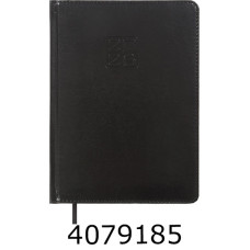 Щоденник А5 дат. 2026р. Buromax BRAVO чорний штуч. шкіра поролон (20) BM.2112-01