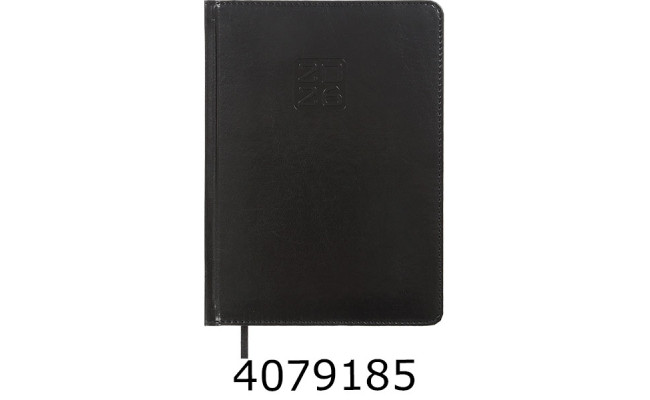 Щоденник А5 дат. 2026р. Buromax BRAVO чорний штуч. шкіра поролон (20) BM.2112-01