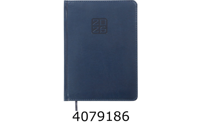 Щоденник А5 дат. 2026р. Buromax BRAVO синій штуч. шкіра поролон (20) BM.2112-02