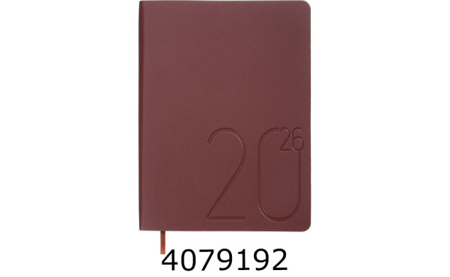 Щоденник А5 дат.2026 Buromax DARK MORANDI штуч.шкіра темно-червоний (10) BM.21157-13