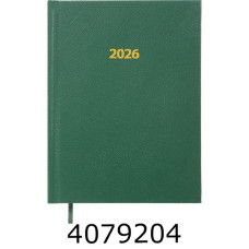 Щоденник А5 дат. 2026р. Buromax STRONG зелений штуч. шкіра (20) BM.2129-04