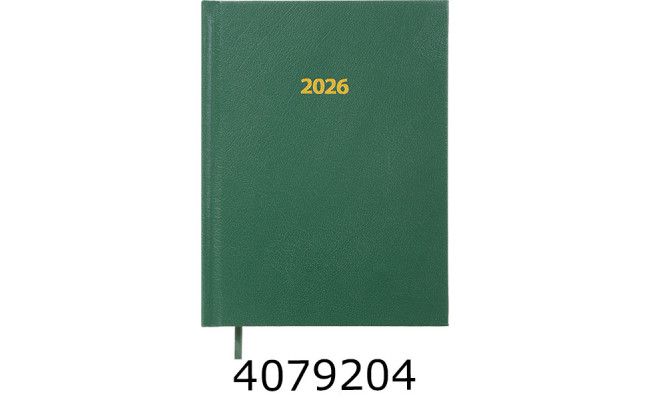 Щоденник А5 дат. 2026р. Buromax STRONG зелений штуч. шкіра (20) BM.2129-04