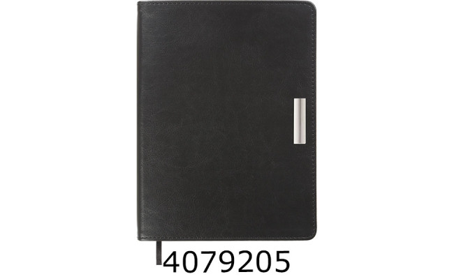 Щоденник А5 дат. 2026р. Buromax SALERNO чорний штуч. шкіра (20) BM.2133-01