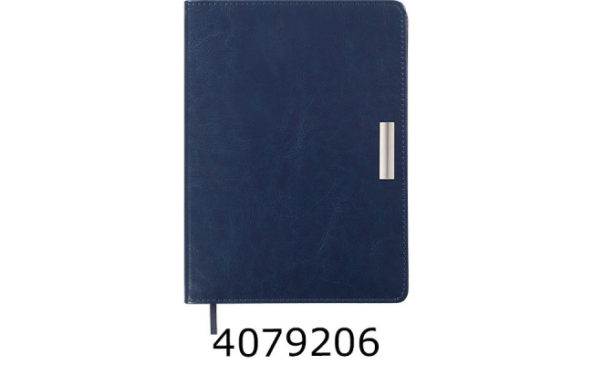 Щоденник А5 дат. 2026р. Buromax SALERNO синій штуч. шкіра (20) BM.2133-02