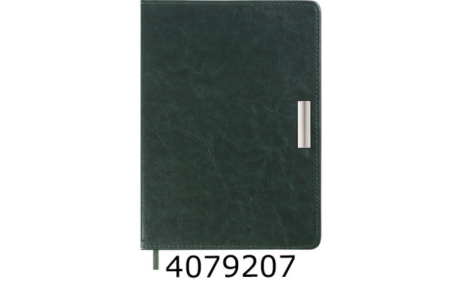 Щоденник А5 дат. 2026р. Buromax SALERNO зелений штуч. шкіра (20) BM.2133-04