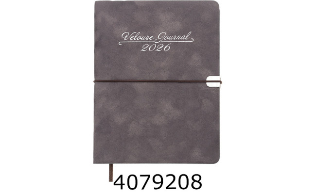 Щоденник А5 дат. 2026р. Buromax  VELOUR шт. шкіра сірий (20) BM.2134-09