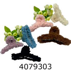 Крабик для волосся хутро барашик 6шт в кульку ціна за 6 шт bb3452