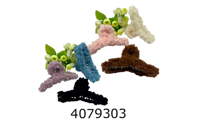 Крабик для волосся хутро барашик 6шт в кульку ціна за 6 шт bb3452