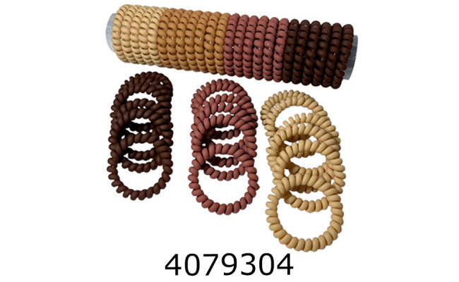 Резинка для волосся Пружинка 25 шт матова коричнева ba3557