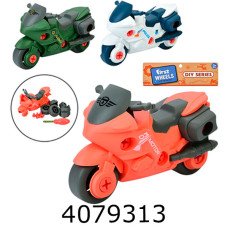 Конструктор з викруткою на шурупах мотоцикл в кульку 3 види 15см (96/192) 3341-X1A-B-C