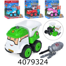 Конструктор з викруткою машинка на листі 4 види12см (48) JD1899-3A