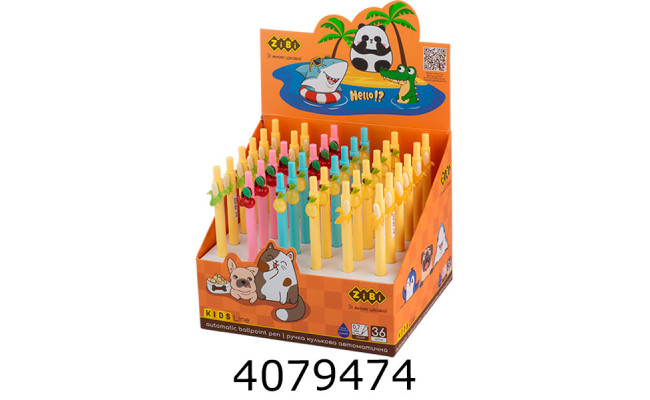 Ручка кульк. авт. ZiBi Fruits 07 мм синя (36) ZB.2112