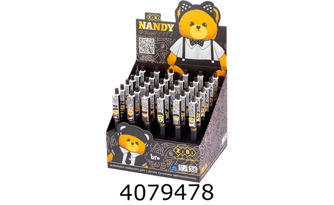 Ручка кульк. авт. ZiBi Bear Dark 07 мм синя (36) ZB.2117