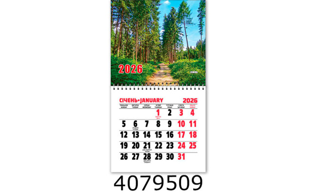 Календар 2026 на магніті малий 200*110мм 