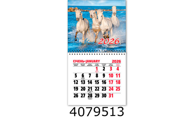 Календар 2026 на магніті малий 200*110мм 