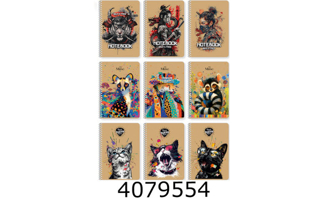 Блокнот на спір. А5 96 арк. кл. Школярик Student крем. блок 70г/м2 крафт ВД-лак (3/54) A5-SC-096-6139K