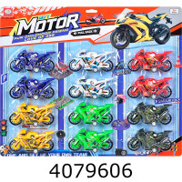 Мотоцикл інерц на листі 12 шт 6 кольорів 13см (24) 399-464B