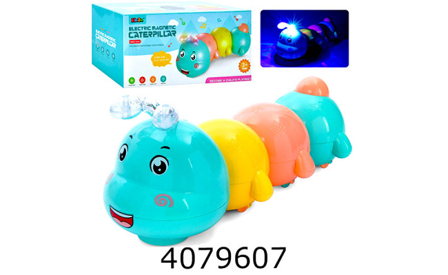 Муз. Гусінь на батар.магнітнаїздитьмузикасвітло в коробці 24см (18) 777-7