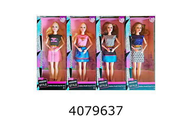 Лялька Барбі 4 види короб. 12*5см (60/120) 1112