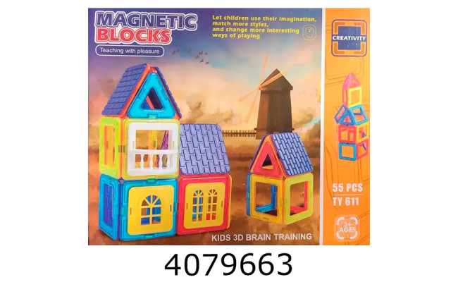 Конструктор магнетик 55дет. на листі 28*5*24 (12/24) TY611