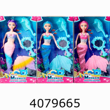 Лялька Русалка в коробці + аксесуари 3 кольори 30 см 34*5*24см (36/72) YX206