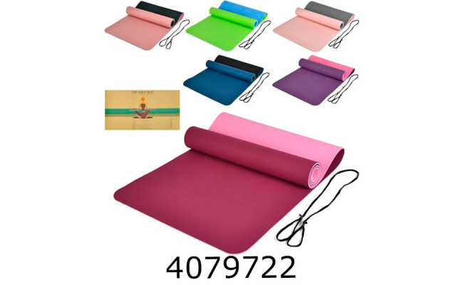 Килимок для йоги 6мм 183*61см двокольоровий  (12) MS 0613-30