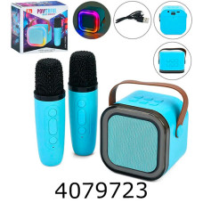 Мікрофон+колонка Karaoke (bluetooth) світло TFслот Bluetooth 2 мікрофона(24) K12-4