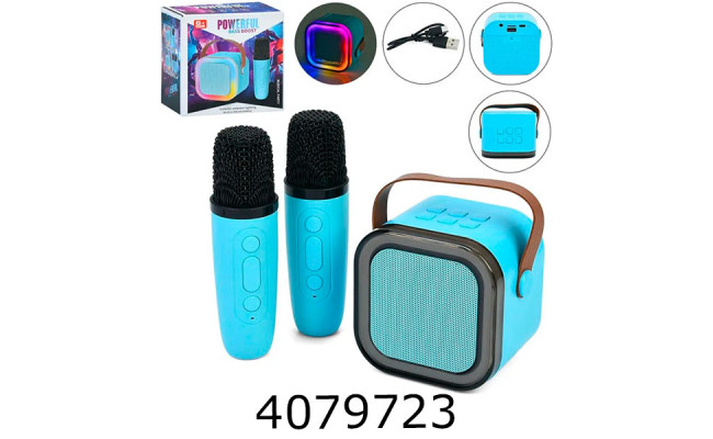 Мікрофон+колонка Karaoke (bluetooth) світло TFслот Bluetooth 2 мікрофона(24) K12-4