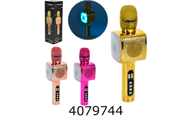 Мікрофон+колонка Karaoke (bluetooth) 3 кольори в коробці 9*8*27см (12) L20