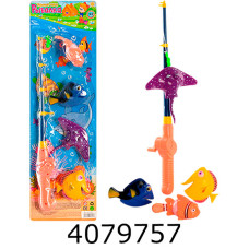 Риболовля 2 вудочки 9 морських тварин магніт на листі 58*36*3см (30/60) M 0041 U/R